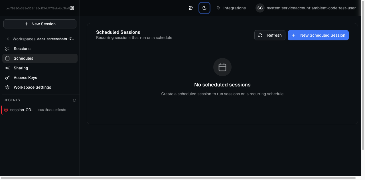 Scheduled sessions